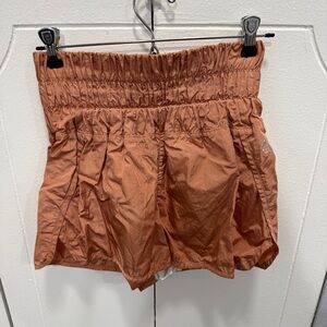 Free People Movement Orange The Way Home Logo Shorts